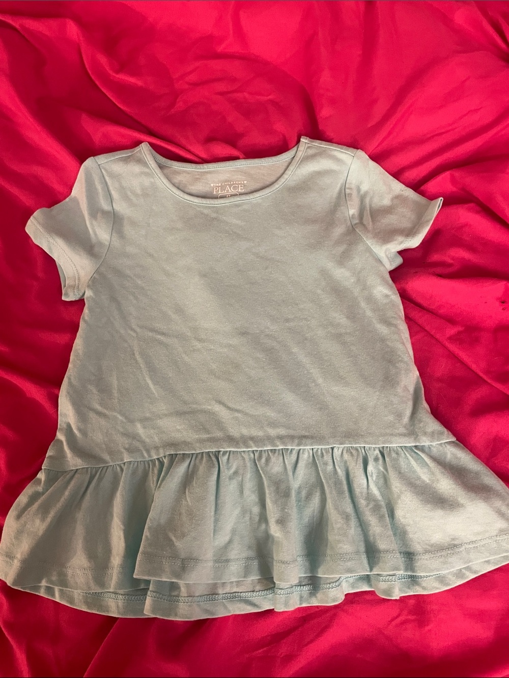 The Children's Place Pale Blue Ruffle Hem Short Sleeve Tee